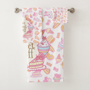 Conjunto De Toalhas Doces padaria e bebidas Brancos
