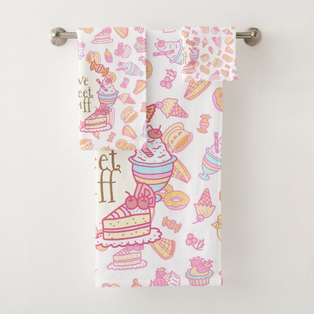 Conjunto De Toalhas Doces padaria e bebidas Brancos (Insitu)