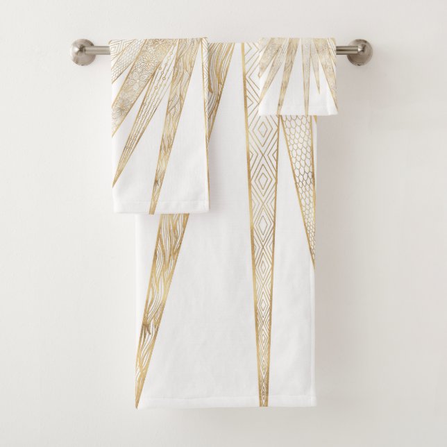 Conjunto De Toalhas Dodles Dourados Elegantes Sun Moon Mandala Design (Insitu)