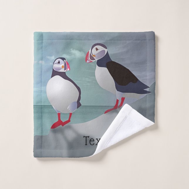 Conjunto De Toalhas Dois Puffins Design (Pano de lavar)