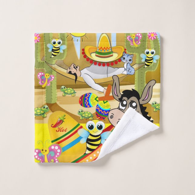 Conjunto De Toalhas Donkey Mexicano Sombrero Bathroom Sets (Pano de lavar)