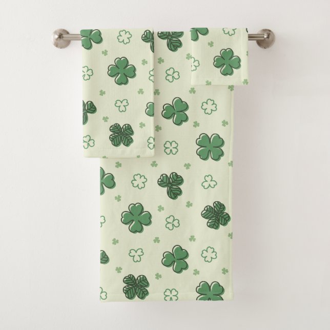 Conjunto De Toalhas Doodle Shamrock (Insitu)