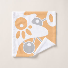 Conjunto De Toalhas Dooodle Moderno Cinza Branco Pêssego 1