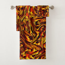 Conjunto De Toalhas Dourada e coral ou textura vermelha viva