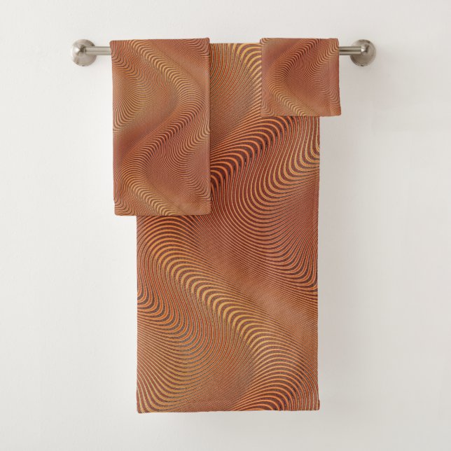 Conjunto de toalhas Douradas laranja de abstrato W (Insitu)
