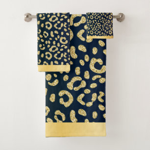 Conjunto De Toalhas Douradas manchas de pele-leopardo