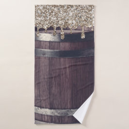 Conjunto De Toalhas Dourado Champanhe com Gotejamento de Brilho Glamou