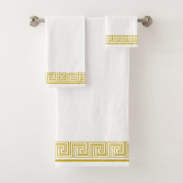 Conjunto De Toalhas Dourado Grecian Frieze Design