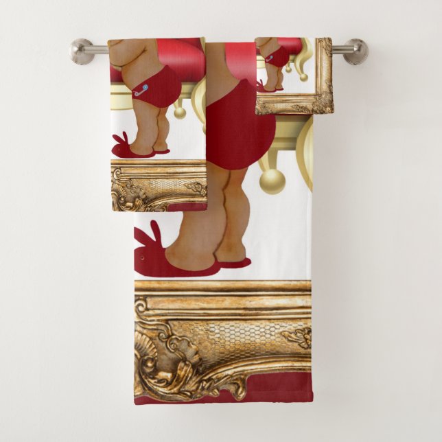 Conjunto De Toalhas Dourado Príncipe Real Príncipe Vermelho Escuro Per (Insitu)