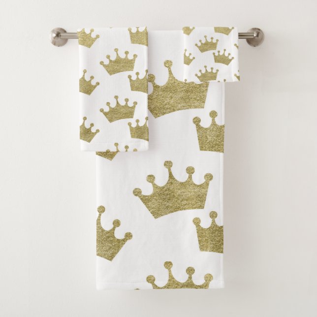 Conjunto De Toalhas Dourado Royal Crowns Fairytale Prince Storybook (Insitu)