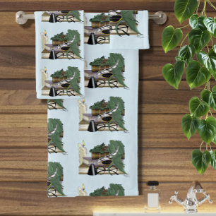 Conjunto De Toalhas Dragão Adormecido Caprichoso Verde Aconchegante Am