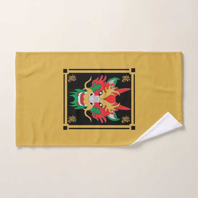 Conjunto De Toalhas Dragão Chinês mascara arte asiática (Toalha de mão)