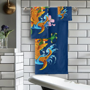 Conjunto De Toalhas Dragão e Koi