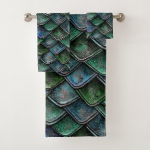 Conjunto De Toalhas Dragão Escala Verde