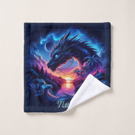 Conjunto De Toalhas Dragão Silhuetado contra um Sunset Vibrante