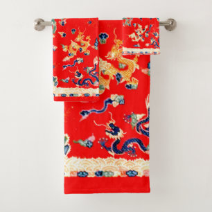 Conjunto De Toalhas Dragão Vermelho Gordo