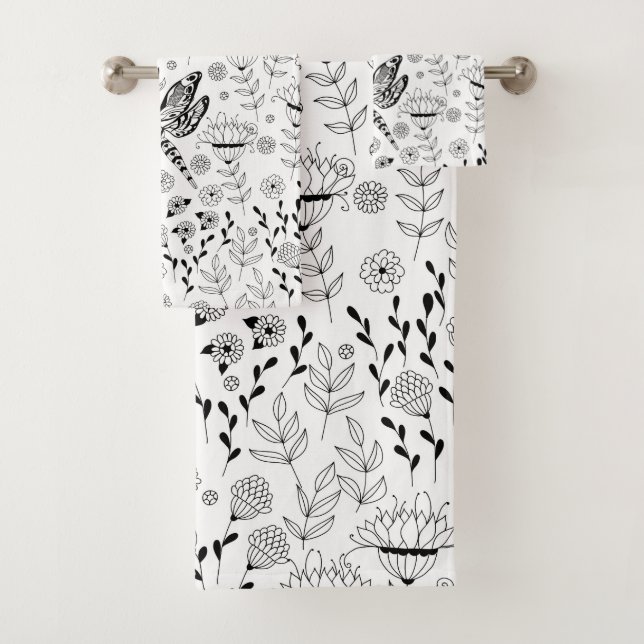 Conjunto De Toalhas Dragonfly e flores (Insitu)