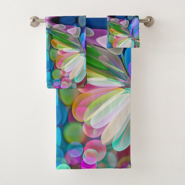 Conjunto De Toalhas Dragonfly Garden Abstrato Floral (Insitu)