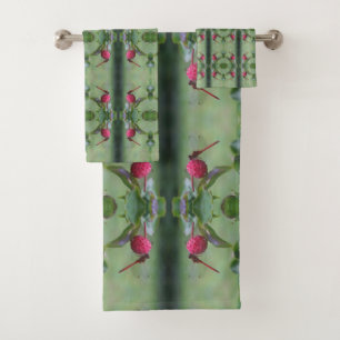 Conjunto De Toalhas Dragonfly Vermelha Na Fruta Dogwood