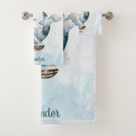 Conjunto De Toalhas Dream Big Ship no oceano Personalizável