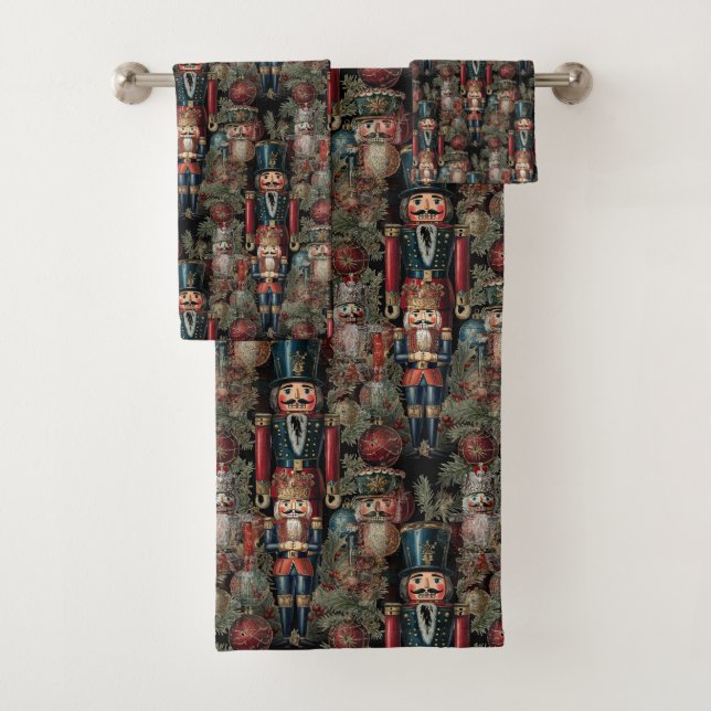 Conjunto De Toalhas Dreamacker Nutcracker Natal Deep Blue (Insitu)