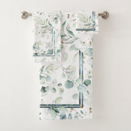 Conjunto De Toalhas Dreamy Greenery Padrão Green/Blue ID817