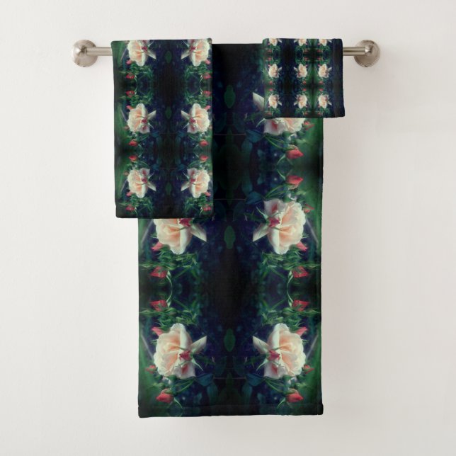 Conjunto De Toalhas Dreamy Peach Rosa and Buds Abstrato (Insitu)