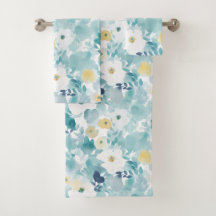 Dreamy White Flowers & Aqua