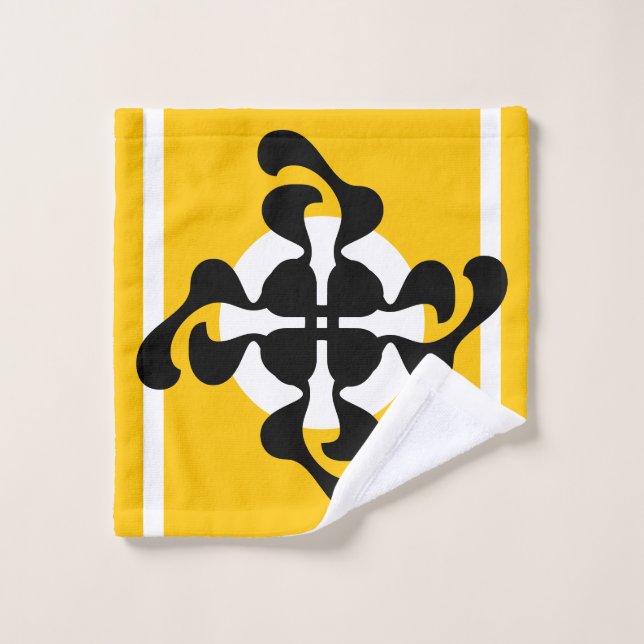 Conjunto De Toalhas Dubble dramático Q espelhado Amarelo moderno (Pano de lavar)