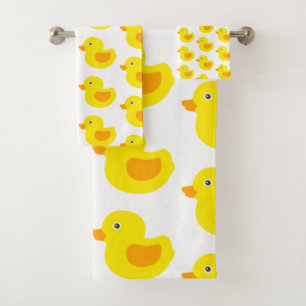 Conjunto De Toalhas Ducky de borracha do bebê amarelo e alaranjado