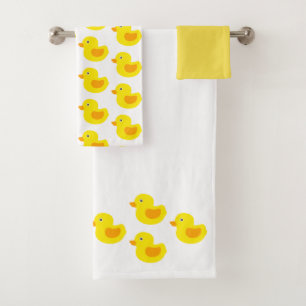 Conjunto De Toalhas Ducky de borracha do bebê amarelo e alaranjado