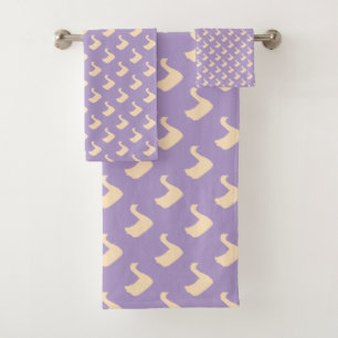 Conjunto De Toalhas Ducky Duck Diagonal Lilac