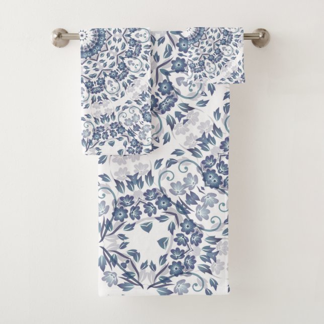 Conjunto De Toalhas Dusty Blue Mandala  (Insitu)