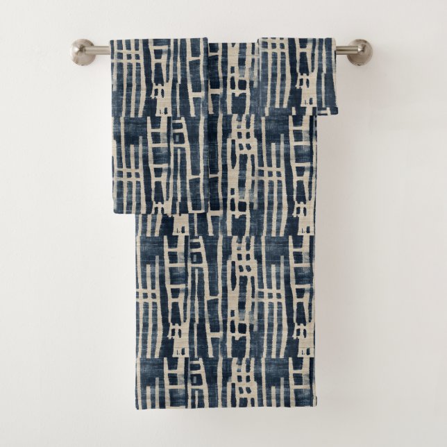 Conjunto De Toalhas Ecos Celestiais em Cloth Shibori Japonês (Insitu)