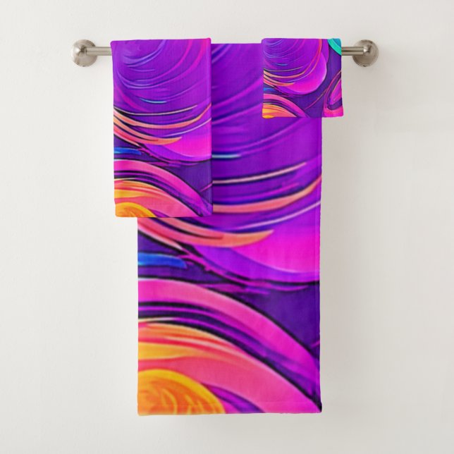Conjunto De Toalhas Eetal Neon: Sonhos Abstrato (Insitu)