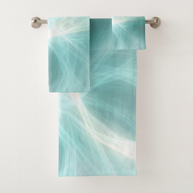 Conjunto De Toalhas Efeito de luz abstrato - Teal (Insitu)