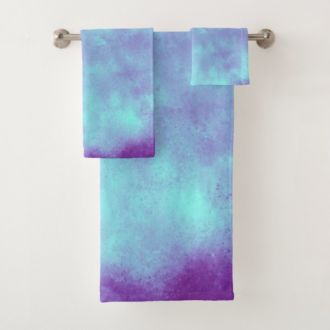 Conjunto De Toalhas Efeito de Nuvem de Tempestade Roxa (Insitu)