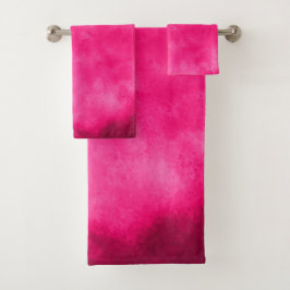 Conjunto De Toalhas Efeito de Nuvem Magenta