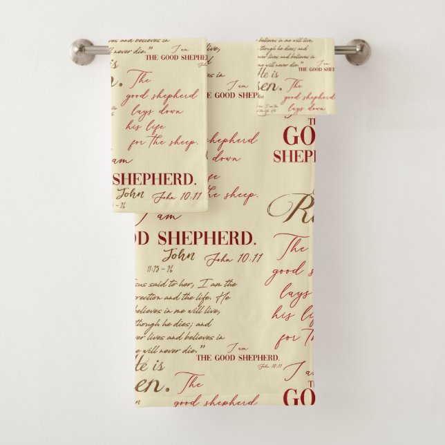 Conjunto De Toalhas Ele é Risen O Bom Pastor Livro de John (Insitu)