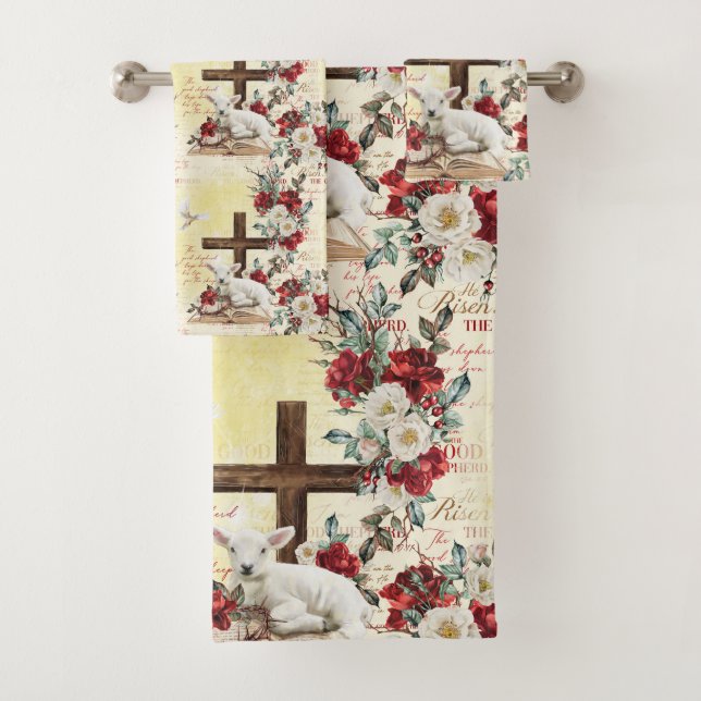 Conjunto De Toalhas Ele é Risen O Bom Pastor Livro de John (Insitu)