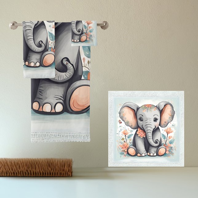 Conjunto De Toalhas Elefante Bebê (Criador carregado)
