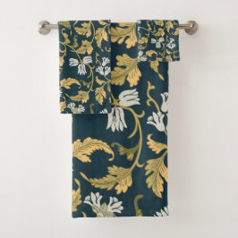 Conjunto De Toalhas Elegância Botânica Vintage