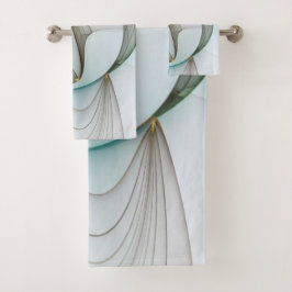 Conjunto De Toalhas Elegância Dourada abstrato Moderna Turquesa Brown