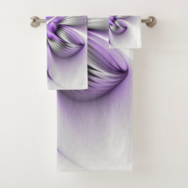 Conjunto De Toalhas Elegância Floral Moderna Abstrato Violet Art