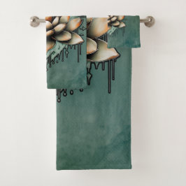 Conjunto De Toalhas elegância meditativa. Flor de lótus refinado