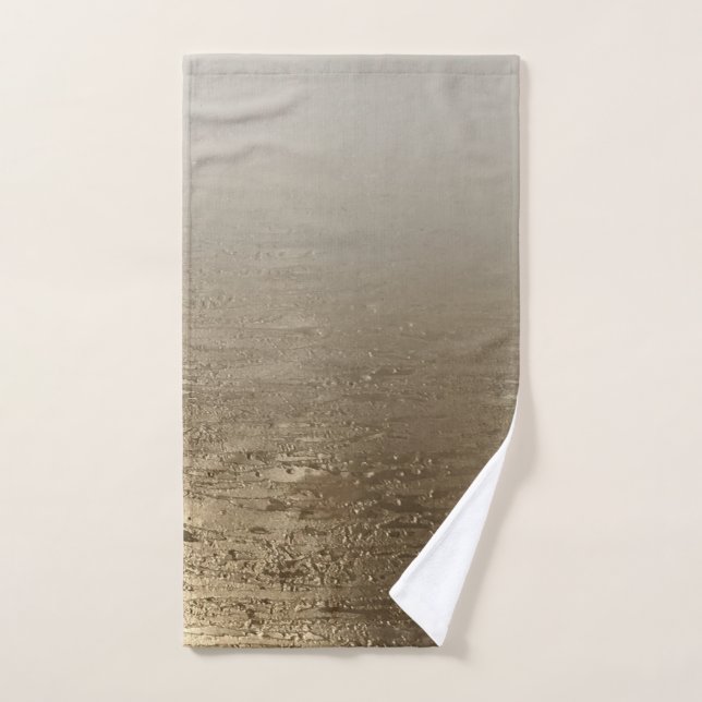 Conjunto De Toalhas Elegância Moderna de Pincel Gilded Dourada (Toalha de mão)