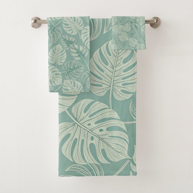 Conjunto De Toalhas Elegant Exotic Painted Monsteras (Insitu)