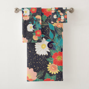 Conjunto De Toalhas Elegant hand drawn floral and confetti design
