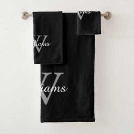 Conjunto De Toalhas Elegant Monogram Script Name