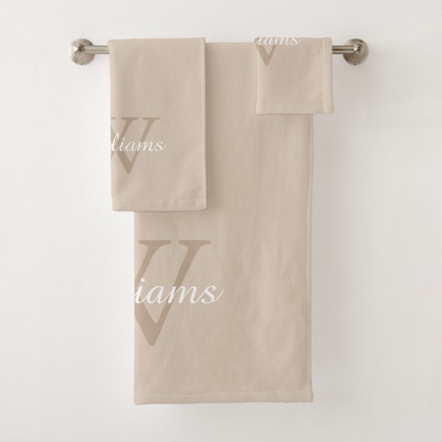 Conjunto De Toalhas Elegant Monogram Script Name (Insitu)